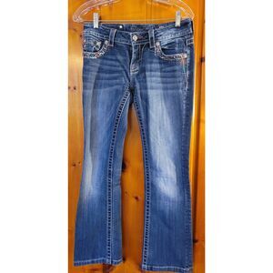 Miss Me Signature Boot Cut 27 Aztek Embroidery embellished Rhinestone Jean Denim